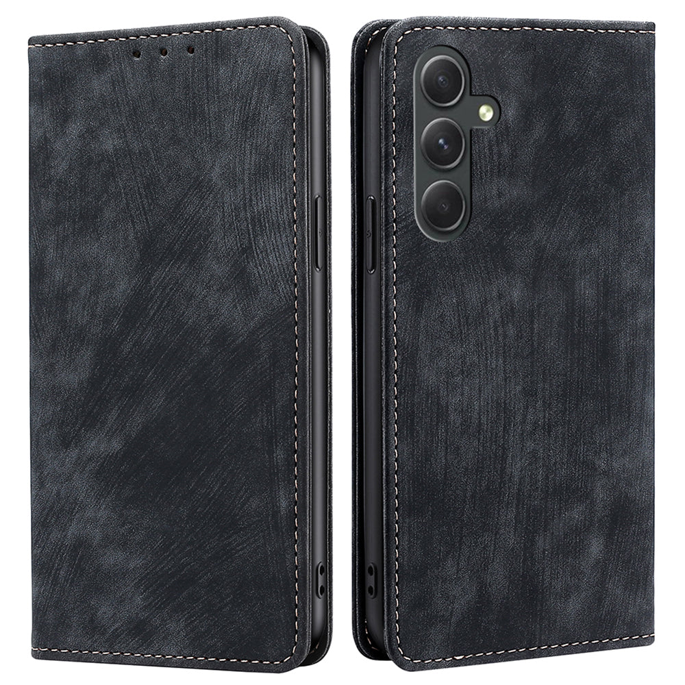For Samsung Galaxy A54 5G Phone Case Stand RFID Blocking Wallet Magnetic Textured PU Leather Cover For Samsung Galaxy A54 5G Phone Case Stand RFID Blocking Wallet Magnetic Textured PU Leather Cover